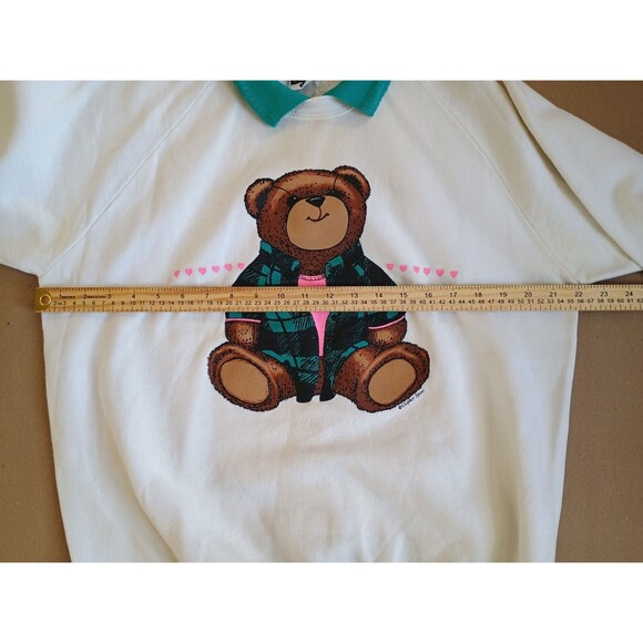 VTG Gopher Sport XL Sweatshirt Teddy Bear Collar Grandma White Crewneck USA - Picture 2 of 8